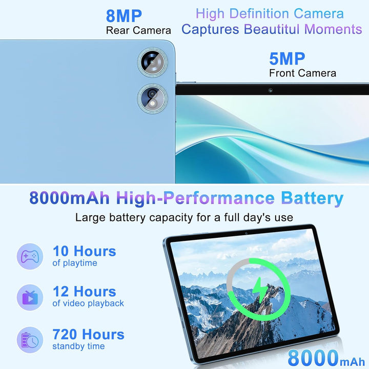 Tableta Android 15 30GB RAM 128GB ROM 1TB TF, Tableta de 10 Pulgada...