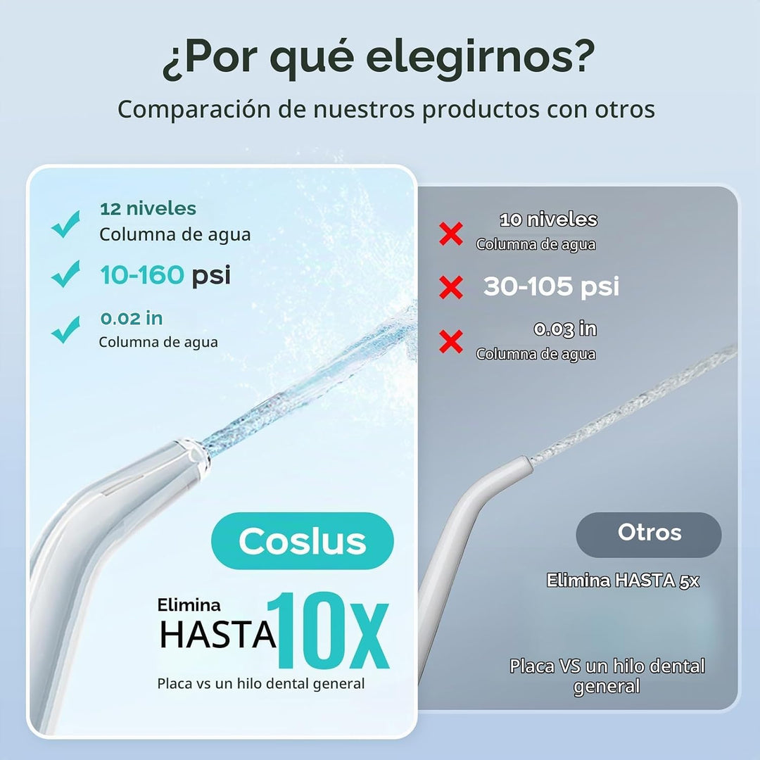 COSLUS E1 - Irrigador dental profesional para dientes: 12 ajustes d...