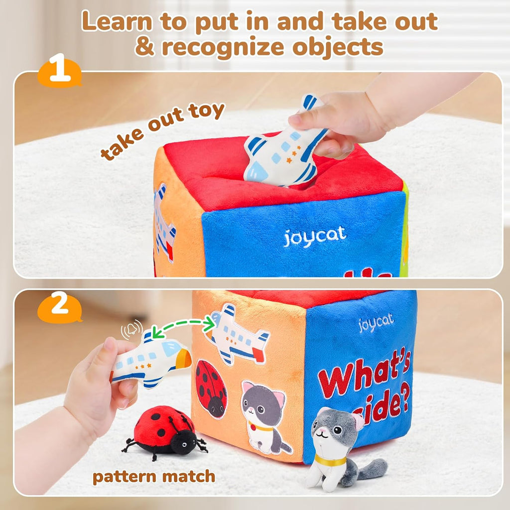 JoyCat Baby Toys 6-12 Months, Mystery Soft Box 10 Sensory Objects, Rattle
