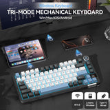 SOLAKAKA A75 PRO Teclado negro para juegos 75% mecánico inalámbrico...