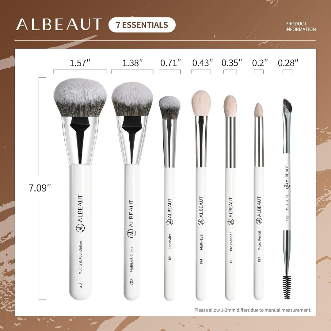 Albeaut - Juego de brochas de maquillaje, 7 brochas para sombra de...