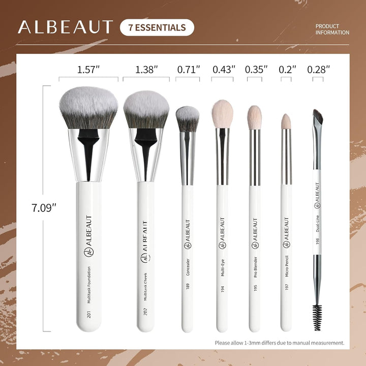 Albeaut - Juego de brochas de maquillaje, 7 brochas para sombra de...