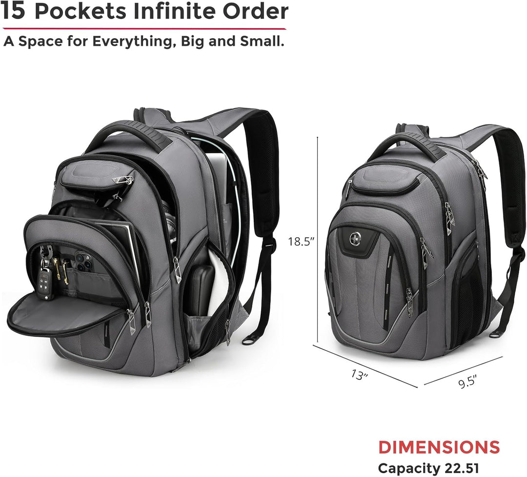 Swissdigital Terabyte - Mochila para laptop de negocios grande con...