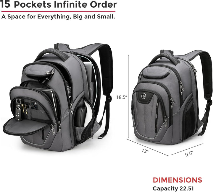 Swissdigital Terabyte - Mochila para laptop de negocios grande con...