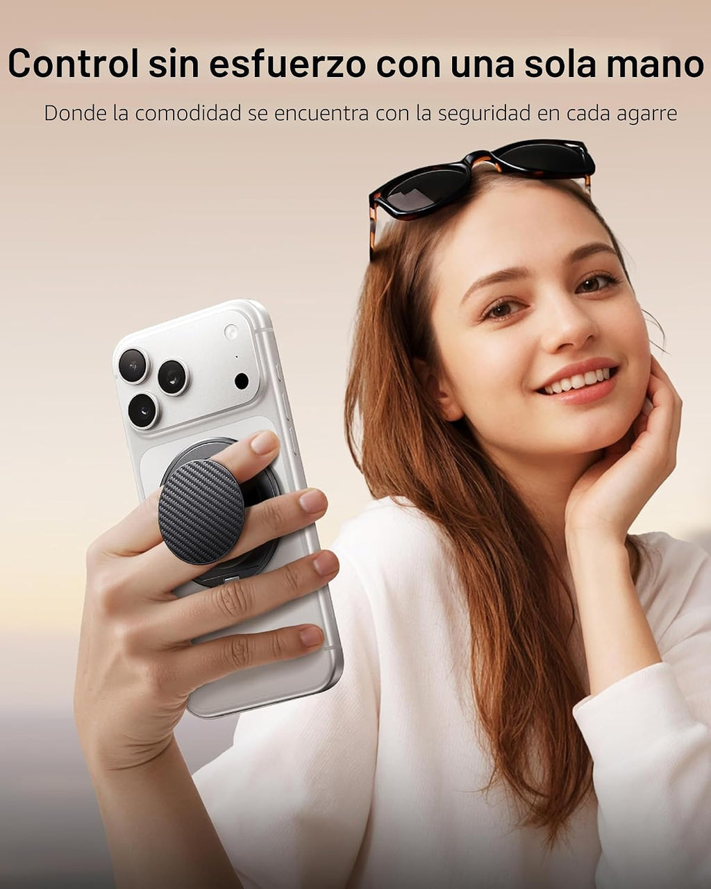 andobil [2026 Ultra-delgado] Agarre magnético para teléfono MagSafe [rotación de 360°] Soporte magnético de anillo de teléfono celular y soporte para accesorios MagSafe y iPhone 17 Air 16 Pro Max Plus