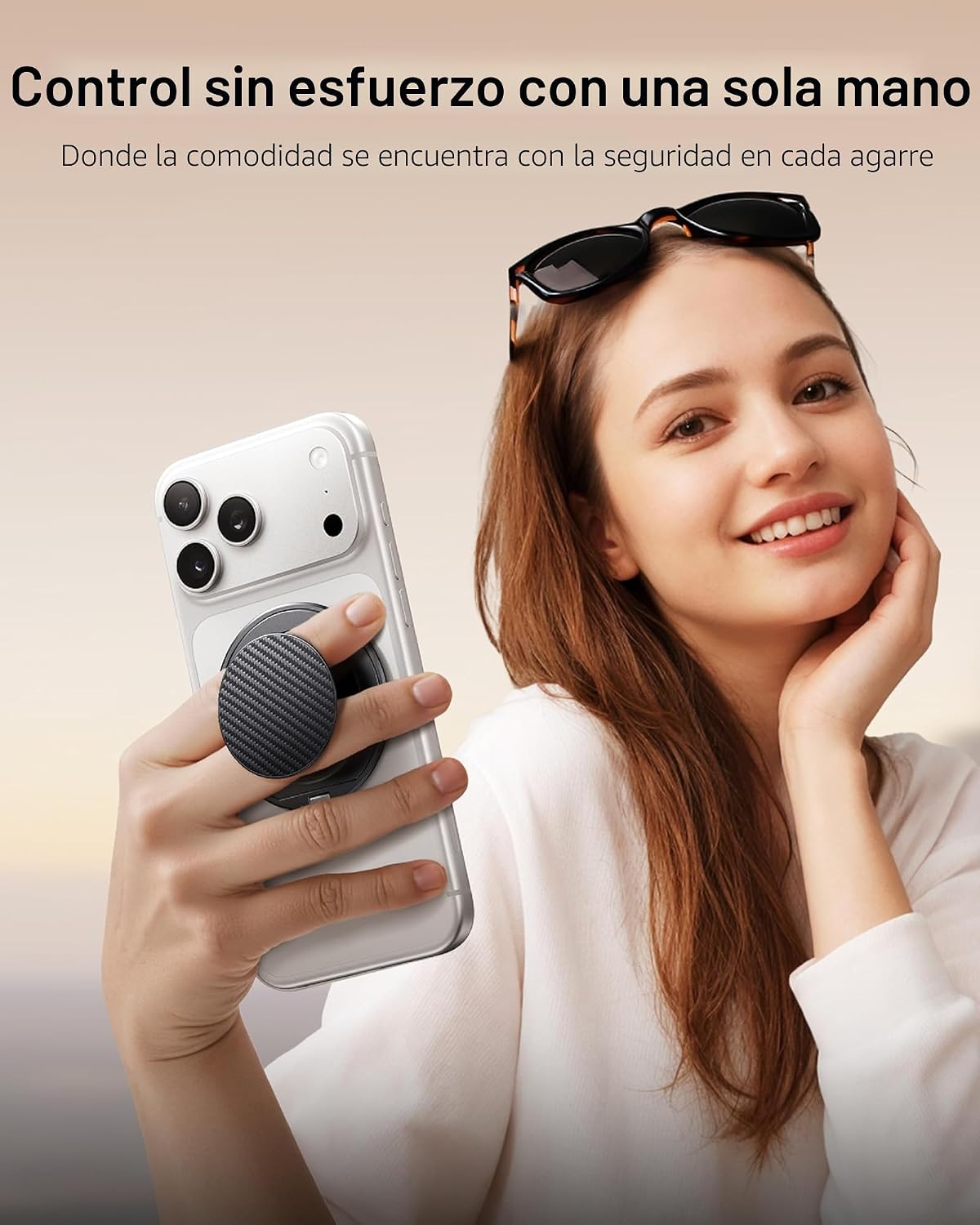andobil [2026 Ultra-delgado] Agarre magnético para teléfono MagSafe [rotación de 360°] Soporte magnético de anillo de teléfono celular y soporte para accesorios MagSafe y iPhone 17 Air 16 Pro Max Plus