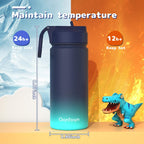 Gonfoam Botella de agua aislada de acero inoxidable para niños de 16 onzas