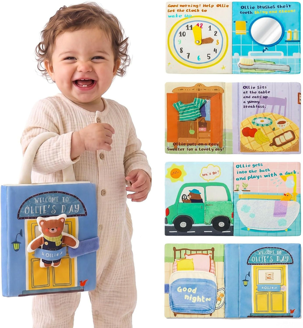 Libro de actividades para bebés de 6 a 12 meses, suave y