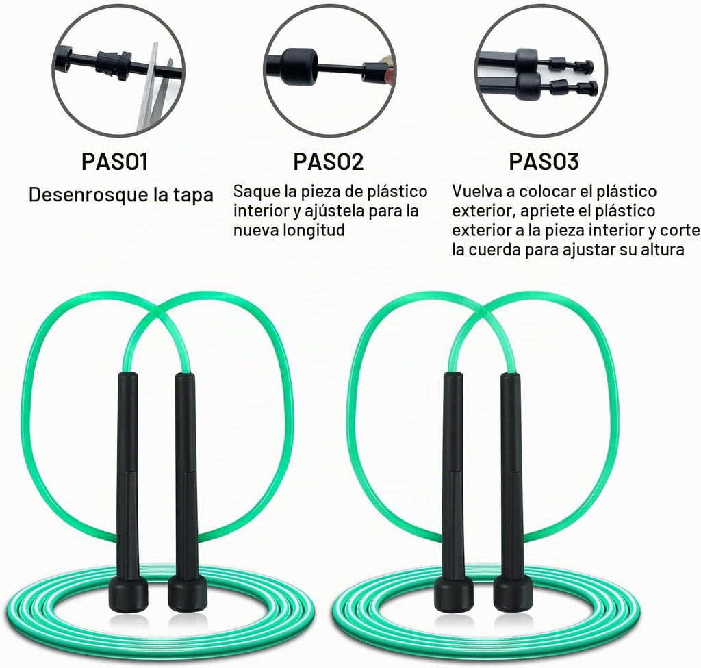 Paquete de 10 cuerdas de saltar de PVC para entrenamiento aeróbico - Cuerda de saltar ajustable versátil para mujeres, hombres y niños, cuerda de saltar de velocidad para ejercicio, 9 pies