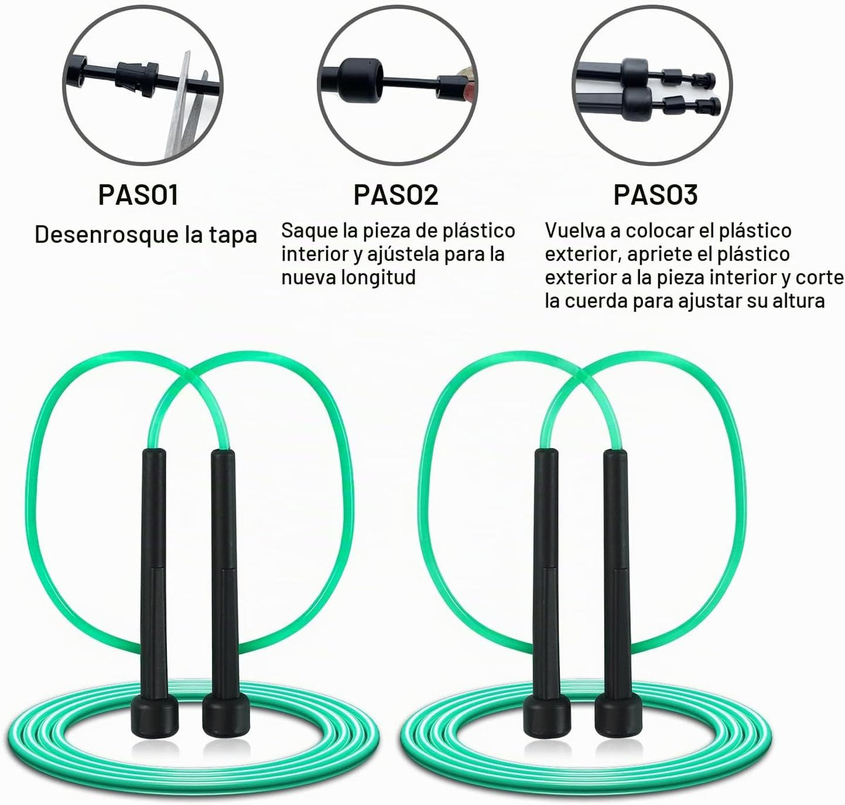 Paquete de 10 cuerdas de saltar de PVC para entrenamiento aeróbico - Cuerda de saltar ajustable versátil para mujeres, hombres y niños, cuerda de saltar de velocidad para ejercicio, 9 pies