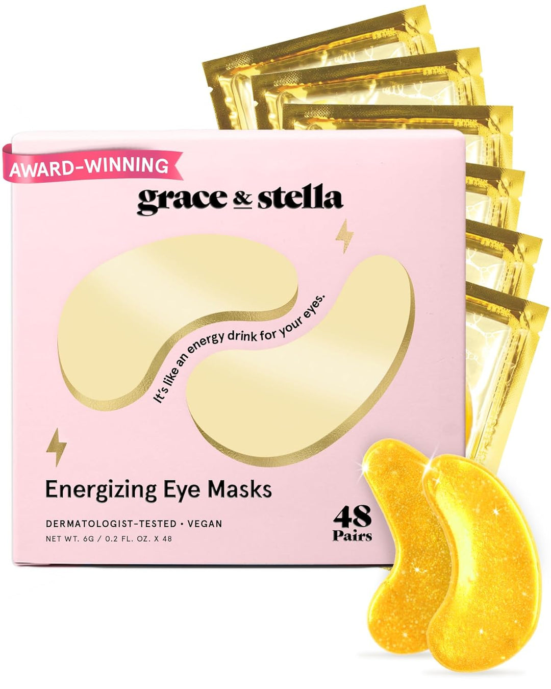 grace and stella - Mascarilla para usar debajo de los ojos, reduce...
