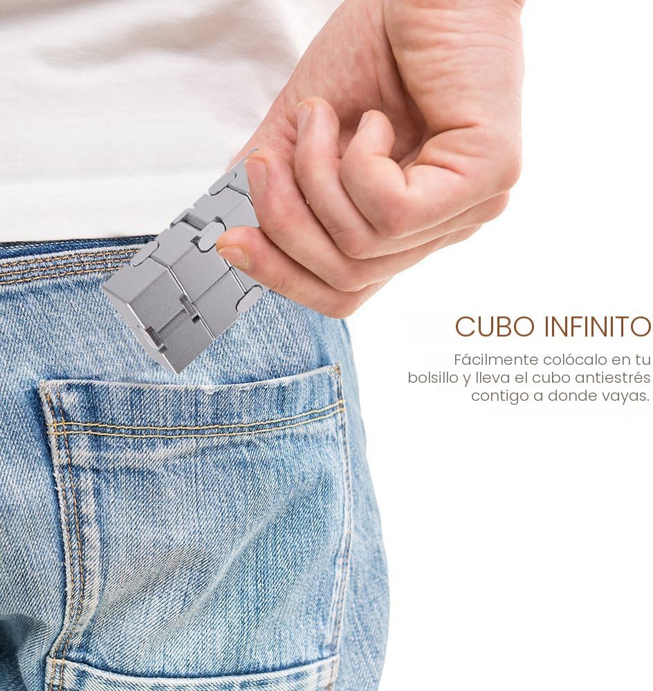 Fidget Cube - Nueva versión Fidget Finger Toys – Cubo infinito de metal Prime para aliviar el estrés y la ansiedad/TDAH, regalos sensoriales ultra duraderos para adultos y adolescentes niños