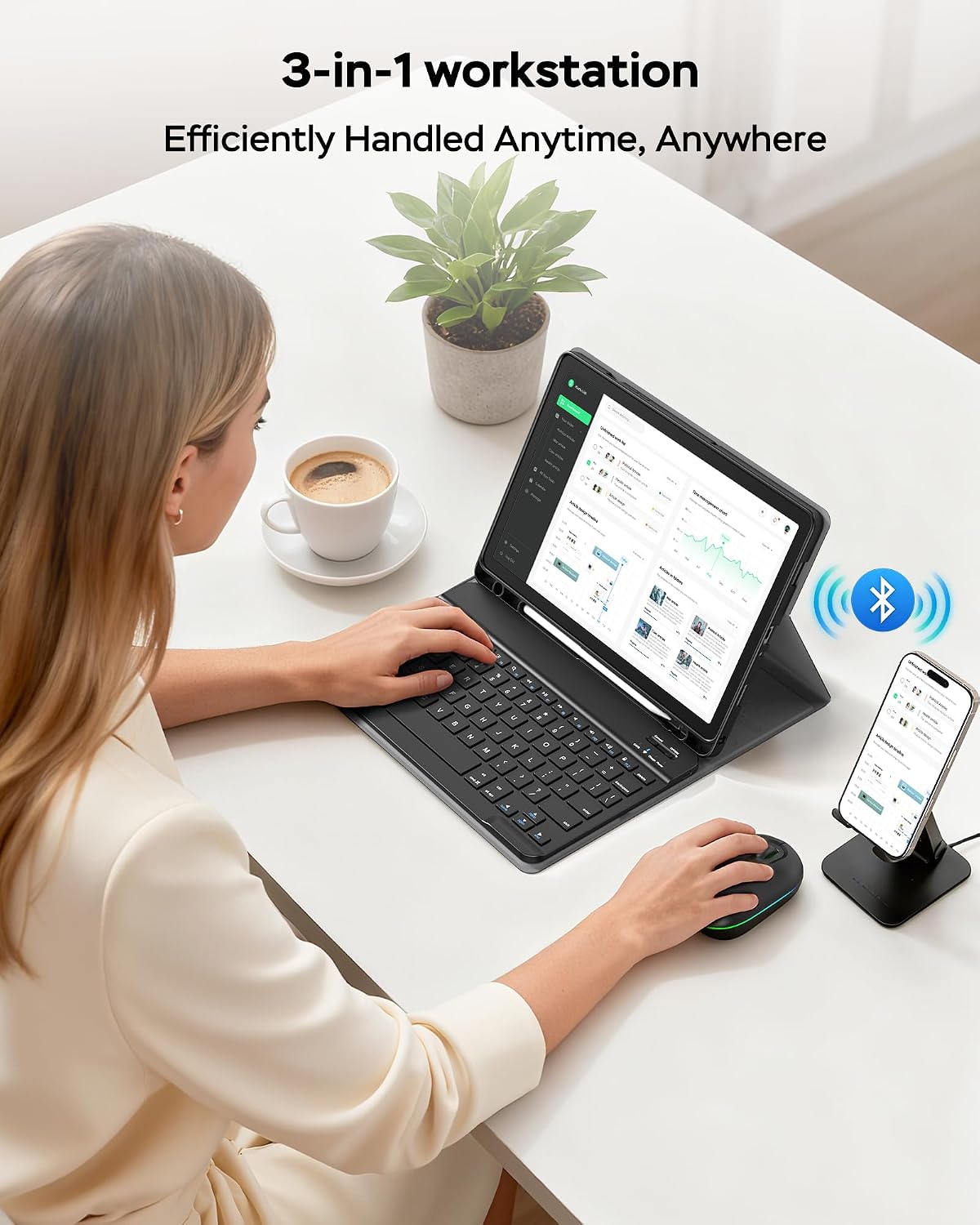 Funda para Samsung Galaxy Tab A11 Plus/A9 Plus con teclado