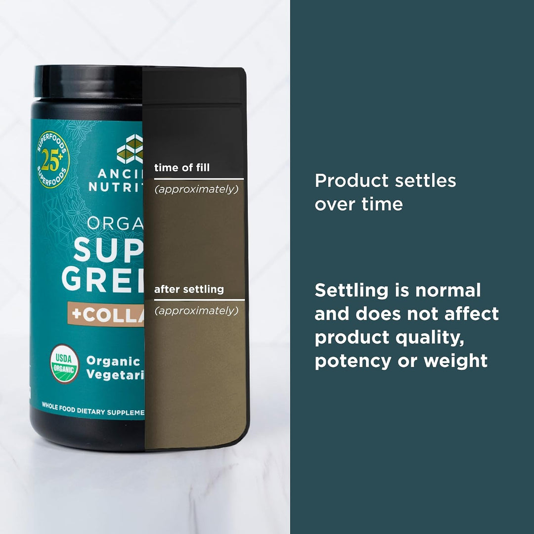 Ancient Nutrition Supergreens Powder - Polvo de superalimento orgán...