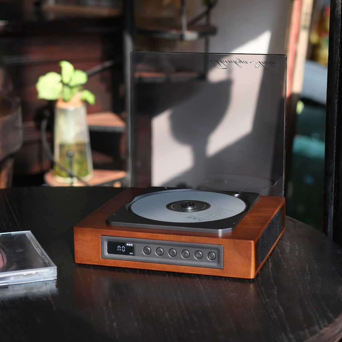 Reproductor de CD retro para el hogar con Bluetooth, altavoces