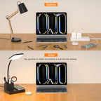 Lámpara Lámpara de escritorio de carga inalámbrica con carga USB y soporte para bolígrafo, color negro mate