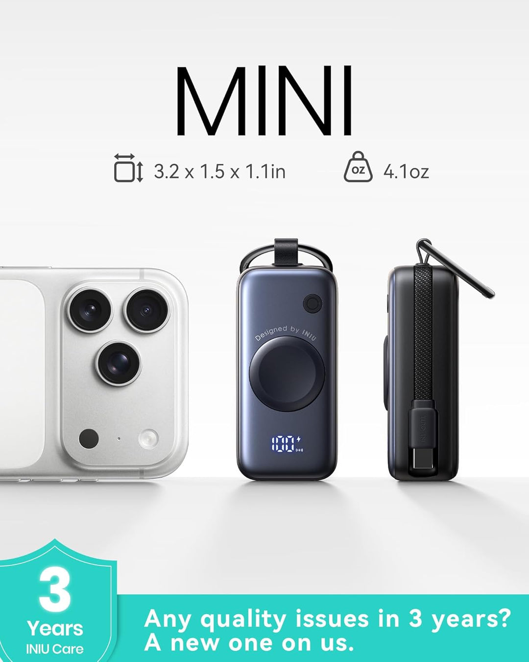 INIU SnapGo Mini cargador portátil, banco de energía para Apple Wat...