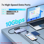 Estación de acoplamiento para portátil USB C Monitor dual, adaptador