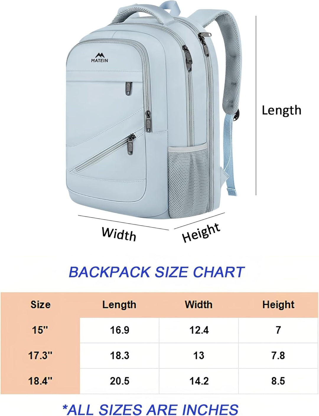 MATEIN - Mochila para portátil de 18 pulgadas para mujer, mochila d...