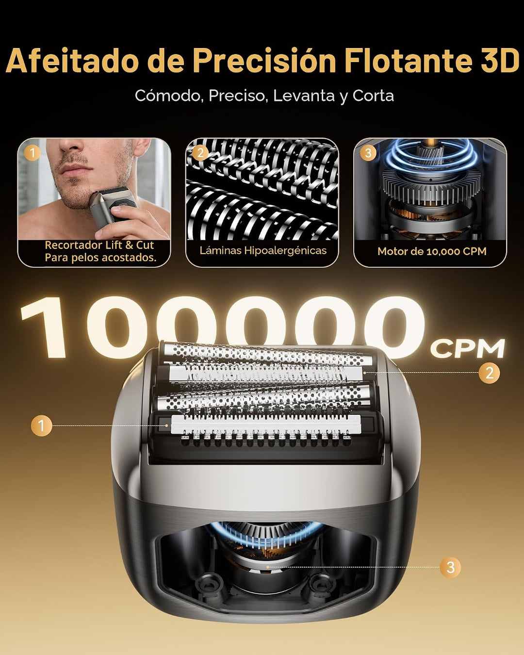EchoByte Afeitadora eléctrica de metal completo para hombres: 4 cuc...