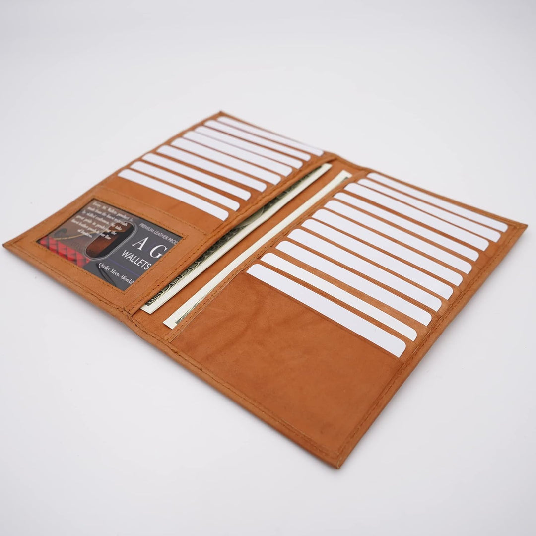 ag wallets Cartera Larga de Cuero Genuino para Hombre con ID para 1...