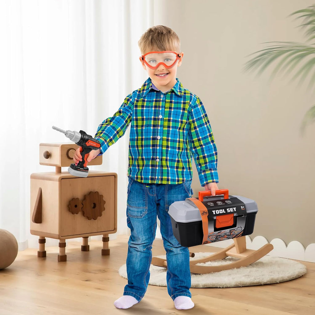 Kids Tool Set con Hard Toolbox, 43 PCS Toddler Toy Drill Construction Kit