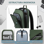 HK - Mochila para hombre, bolsa delgada para computadora portátil de 15,6