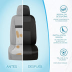 BDK PolyPro - Juego completo de fundas de asiento de automóvil en carbón sobre negro, banco dividido delantero y trasero para automóviles, juego de fundas fáciles de instalar, accesorios para