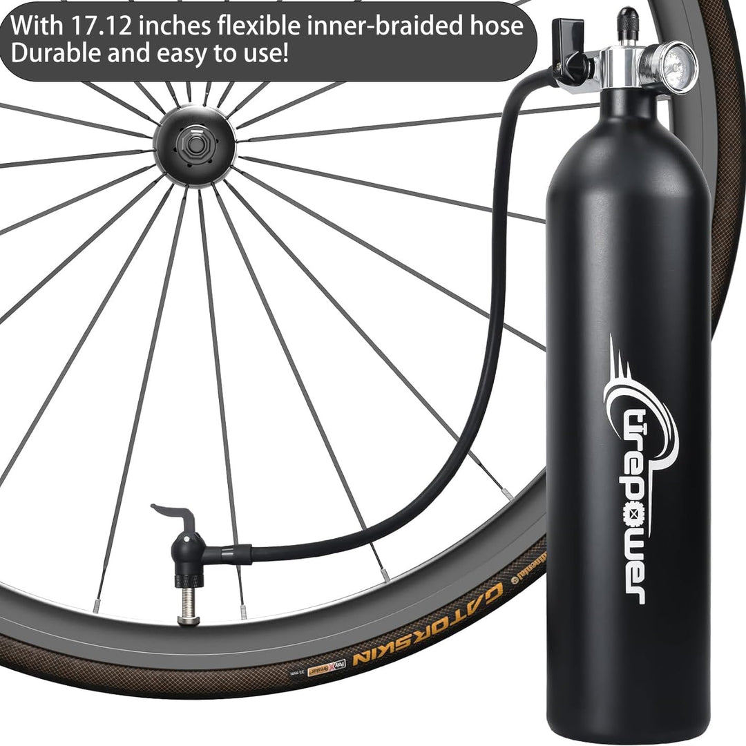 Ctrepower Tanque de aire para inflar neumáticos de bicicleta sin cá...