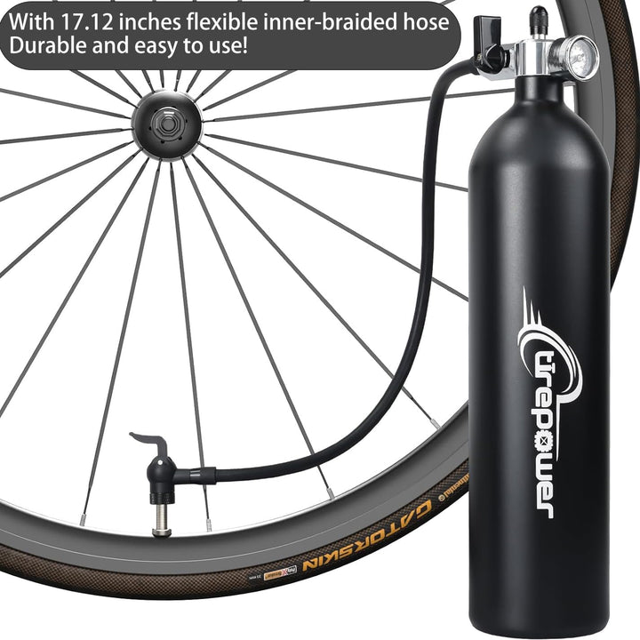 Ctrepower Tanque de aire para inflar neumáticos de bicicleta sin cá...