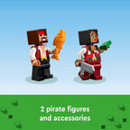 LEGO Minecraft The Pirate Ship Voyage, juego de juguete de barco para niños con figuras de calamar, camello y pirata, juego de construcción de juguete para juego de rol de acción, regalo de Minecraft para niños y niñas de 8 años, 21259