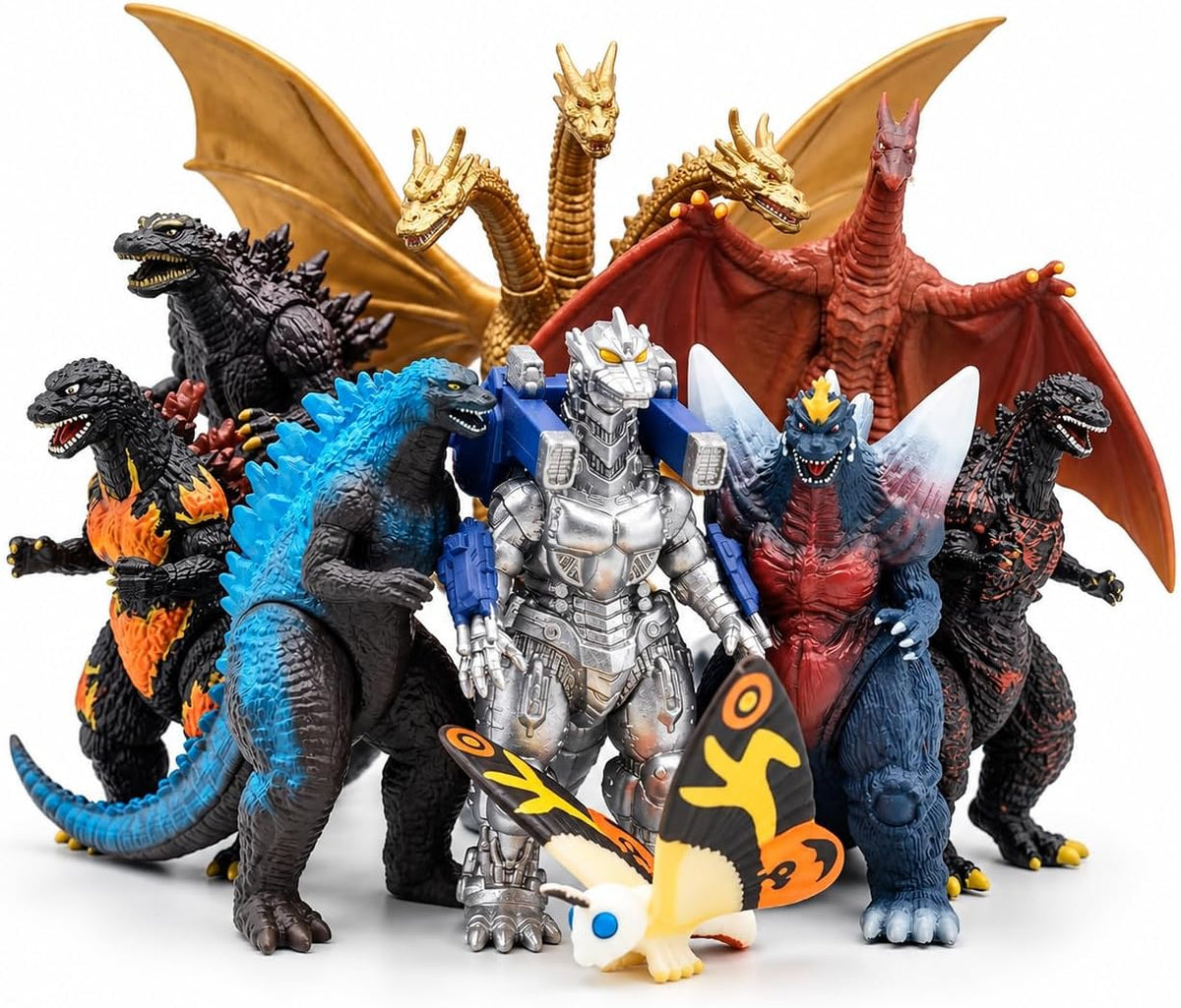 JAYKENIXO Juego de 10 figuras de acción de monstruo – Mini juguetes de dragón, articulaciones móviles, figuras coleccionables de criaturas para niños, decoración de pasteles de fiesta y regalos
