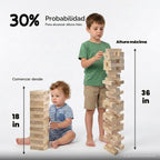 Outdoor Games - Torre de caída mediana con 54 bloques de madera, juego de