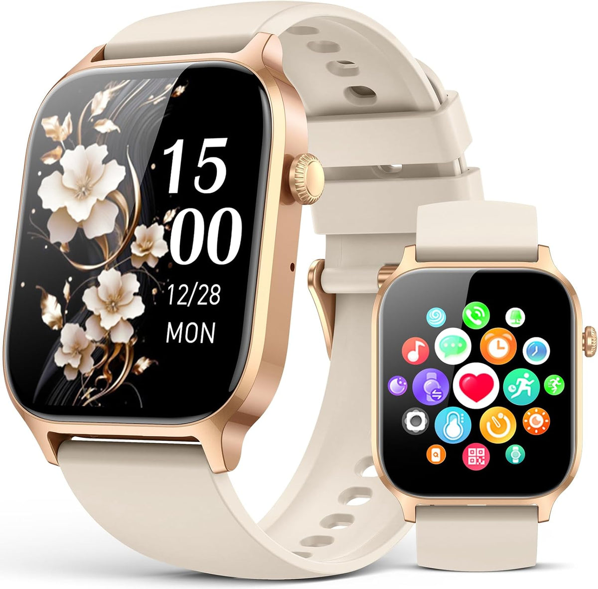 Relojes inteligentes para mujeres y hombres, reloj de seguimiento de actividad física con 110 modos deportivos, contador de pasos/monitor de sueño/podómetro, impermeable IP68, reloj inteligente con control de música y llamadas Bluetooth para