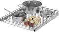 ZOINLIY Organizador de armario extraíble, versátil organizador de cocina deslizante y almacenamiento, cesta de almacenamiento de cajones resistente, deslizamiento suave, acabado cromado (24.8 x 21