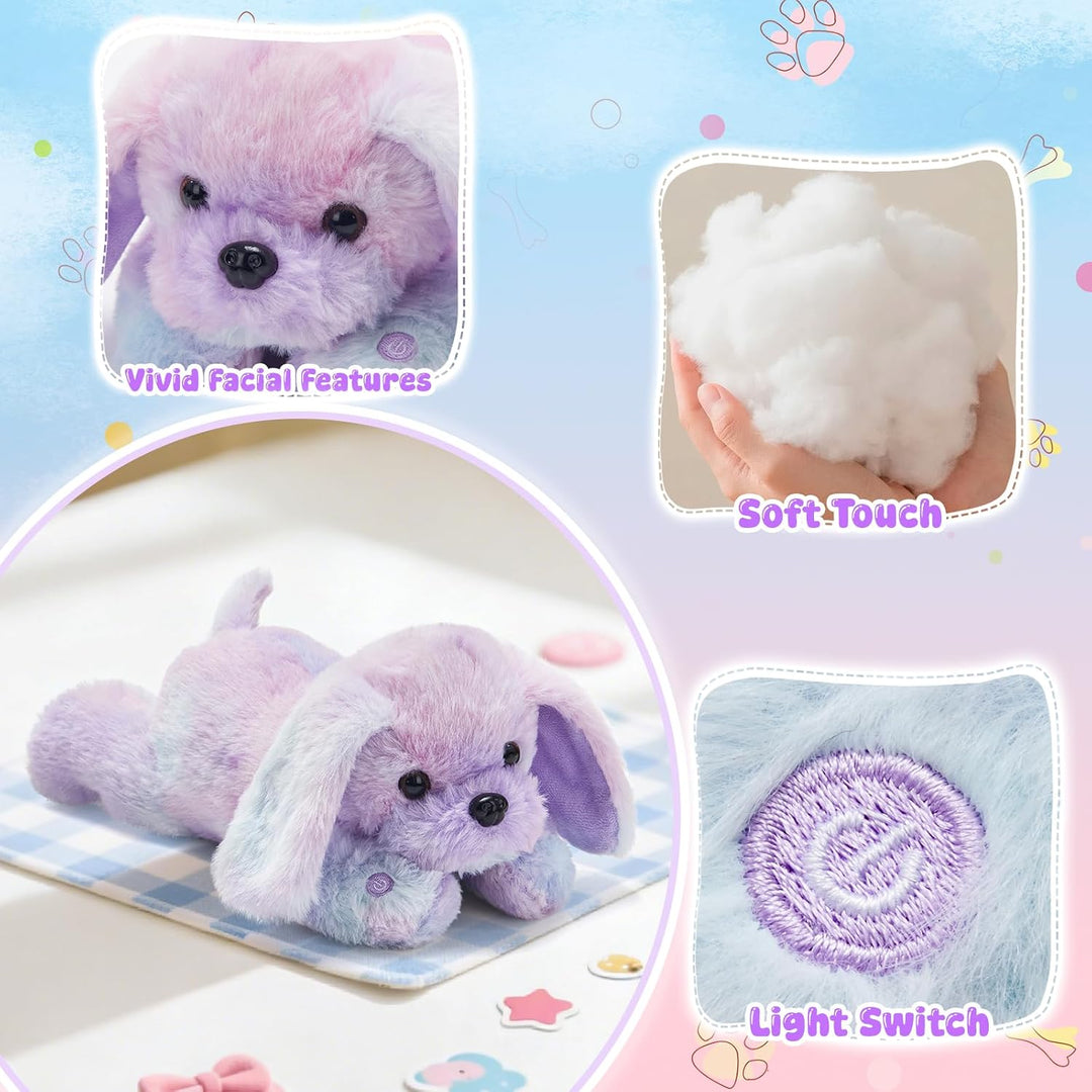WEWILL Peluche de cachorro con luz de arcoíris de 12 pulgadas con l...