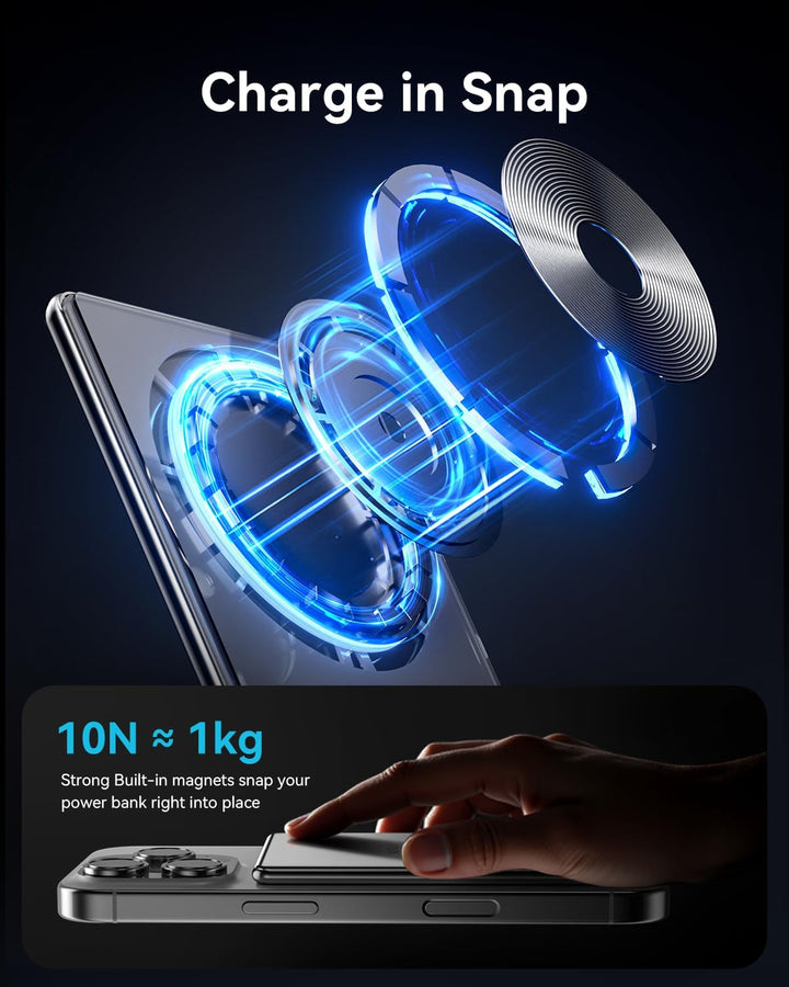 Kuulaa Banco de Energía Ultra Delgado, 0.28 pulgadas MagSafe PowerB...