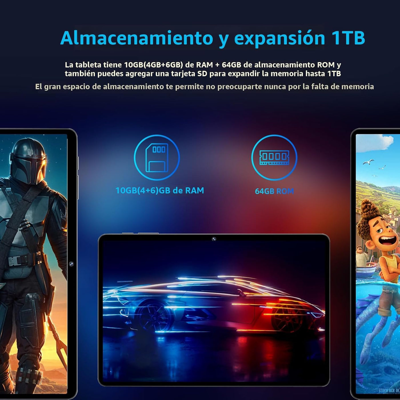 Tablet Android 14, tabletas de 10 pulgadas, CPU Octa Core, 10GB+64G...