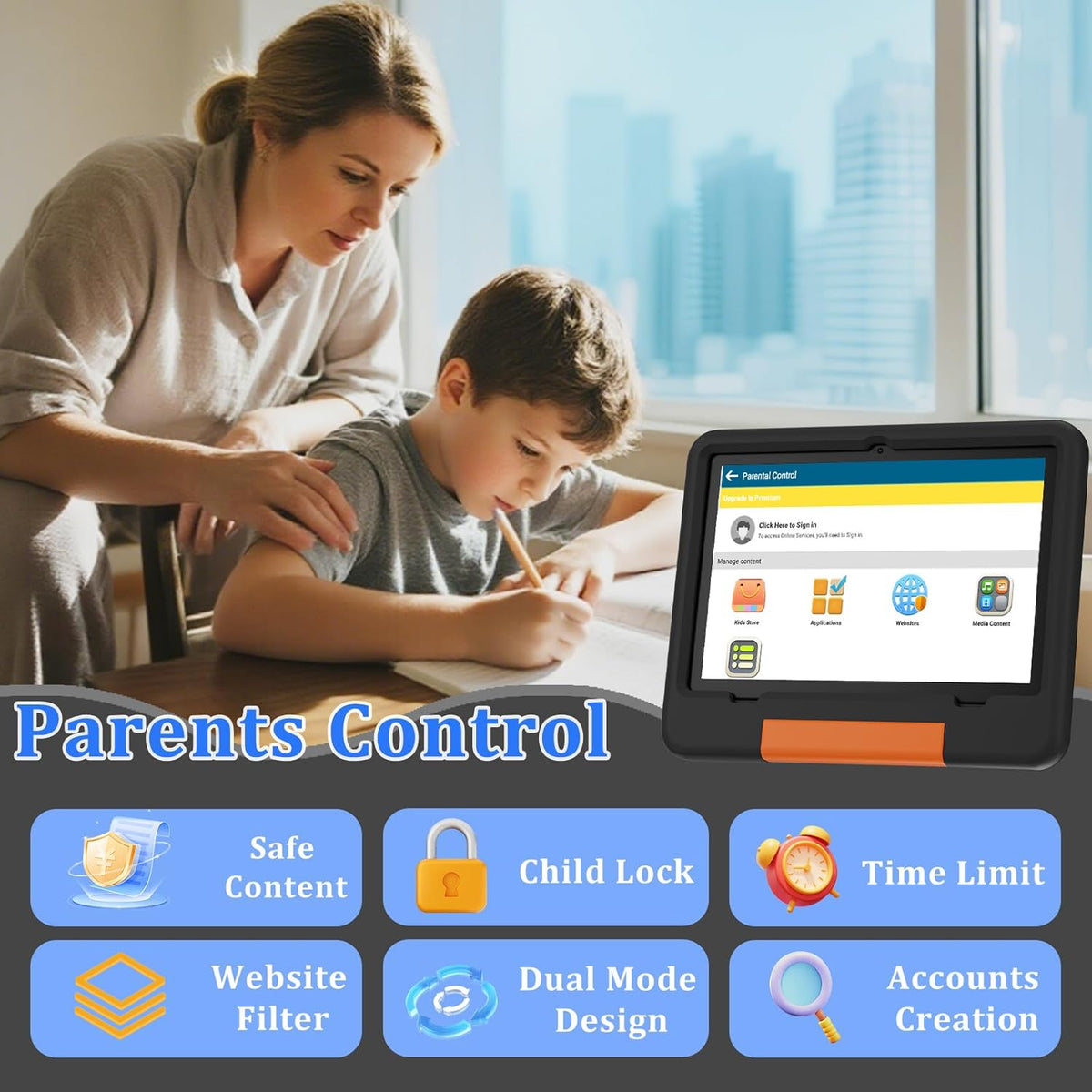 PEICHENG Tableta para Niños con Estuche Protector EVA, Tableta para...