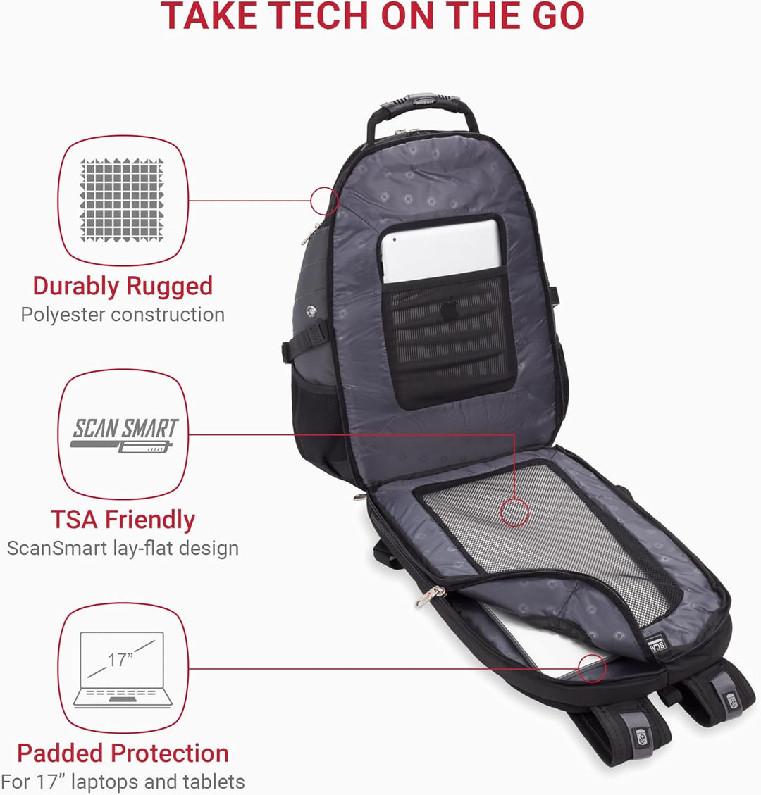 SwissGear, Travel Gear 1900, Scansmart TSA, mochila para computador...