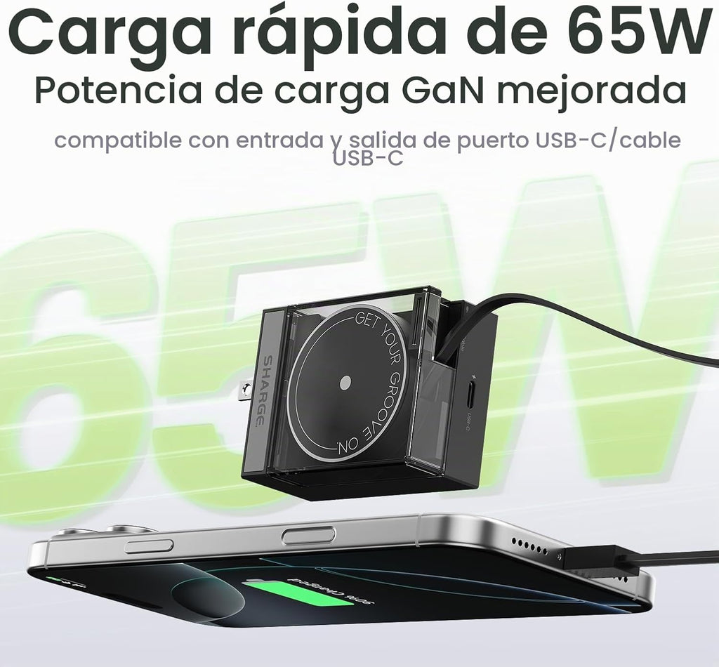 Sharge Flow Mini 2 Power Bank & Paquete de cargador retráctil de 65 W