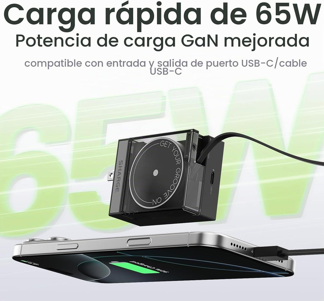 Sharge Flow Mini 2 Power Bank &amp; Paquete de cargador retráctil d...