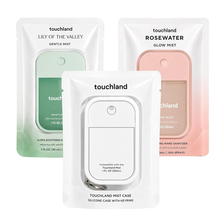 Touchland Bruma brillante + niebla suave + estuche de niebla blanca...