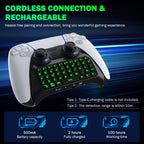 Teclado MoKo para controlador PS5 con retroiluminación verde