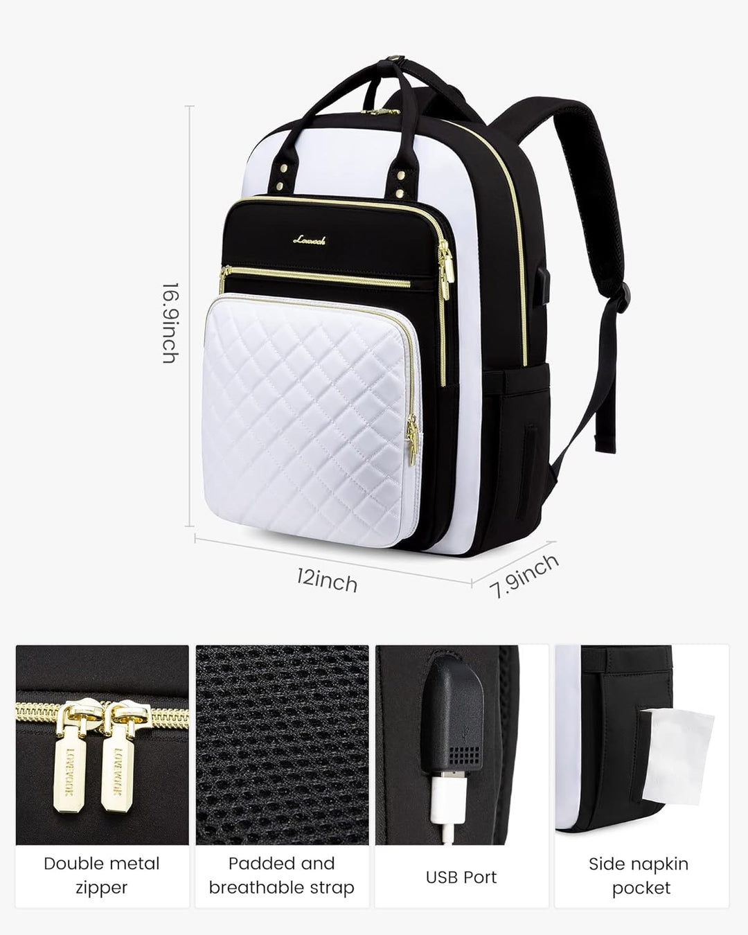 LOVEVOOK Mochila para laptop para mujer, ligera, casual, portátil d...