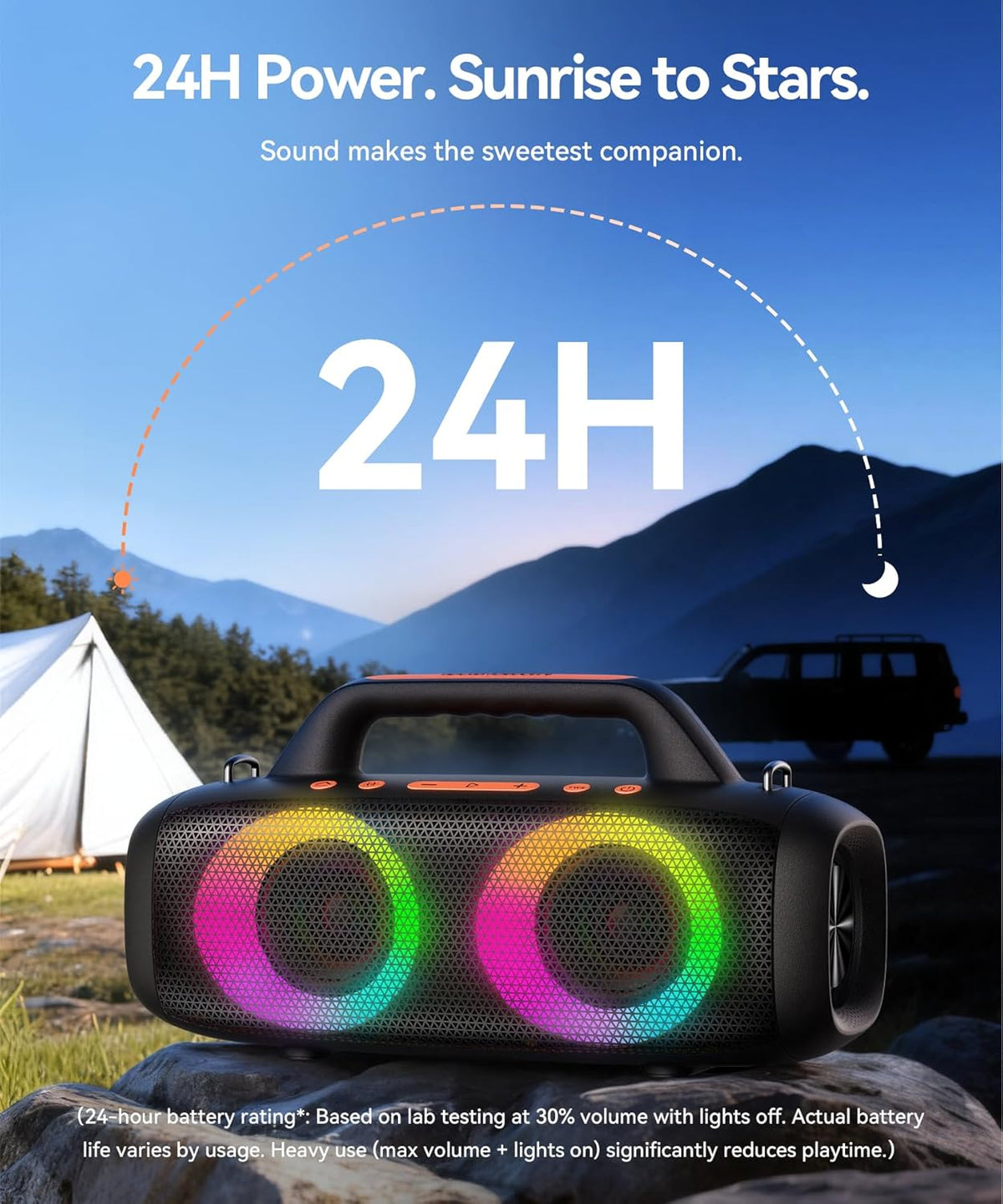 BassBloom Roar 1 altavoz Bluetooth portátil, sonido potente de 60 W...