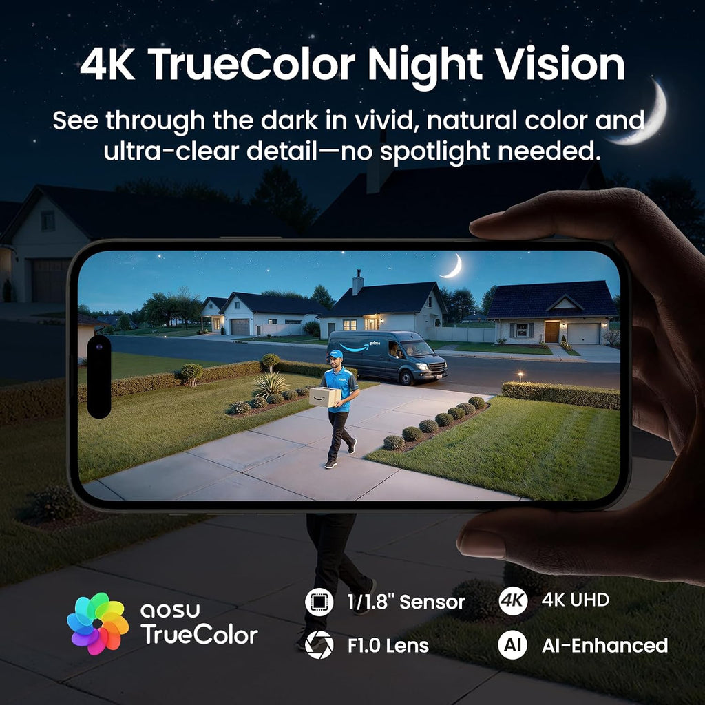 aosu T2 Ultra 4K cámara de seguridad inalámbrica al aire libre, detección