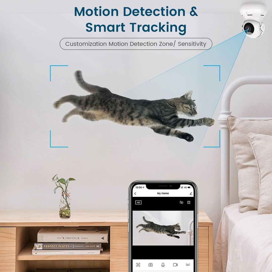 litokam 360 - Cámaras de seguridad para el hogar 2K, paquete de 2 c...