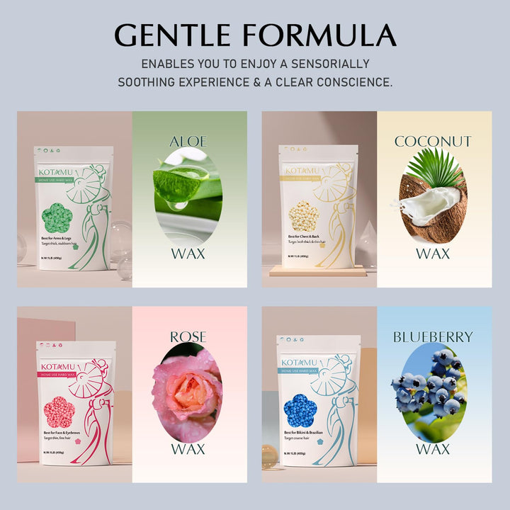 Kit de depilación KOTAMU para mujeres y hombres, calentador de cera...