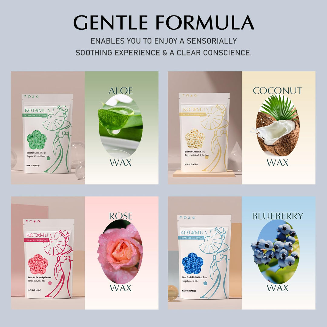 Kit de depilación KOTAMU para mujeres y hombres, calentador de cera...